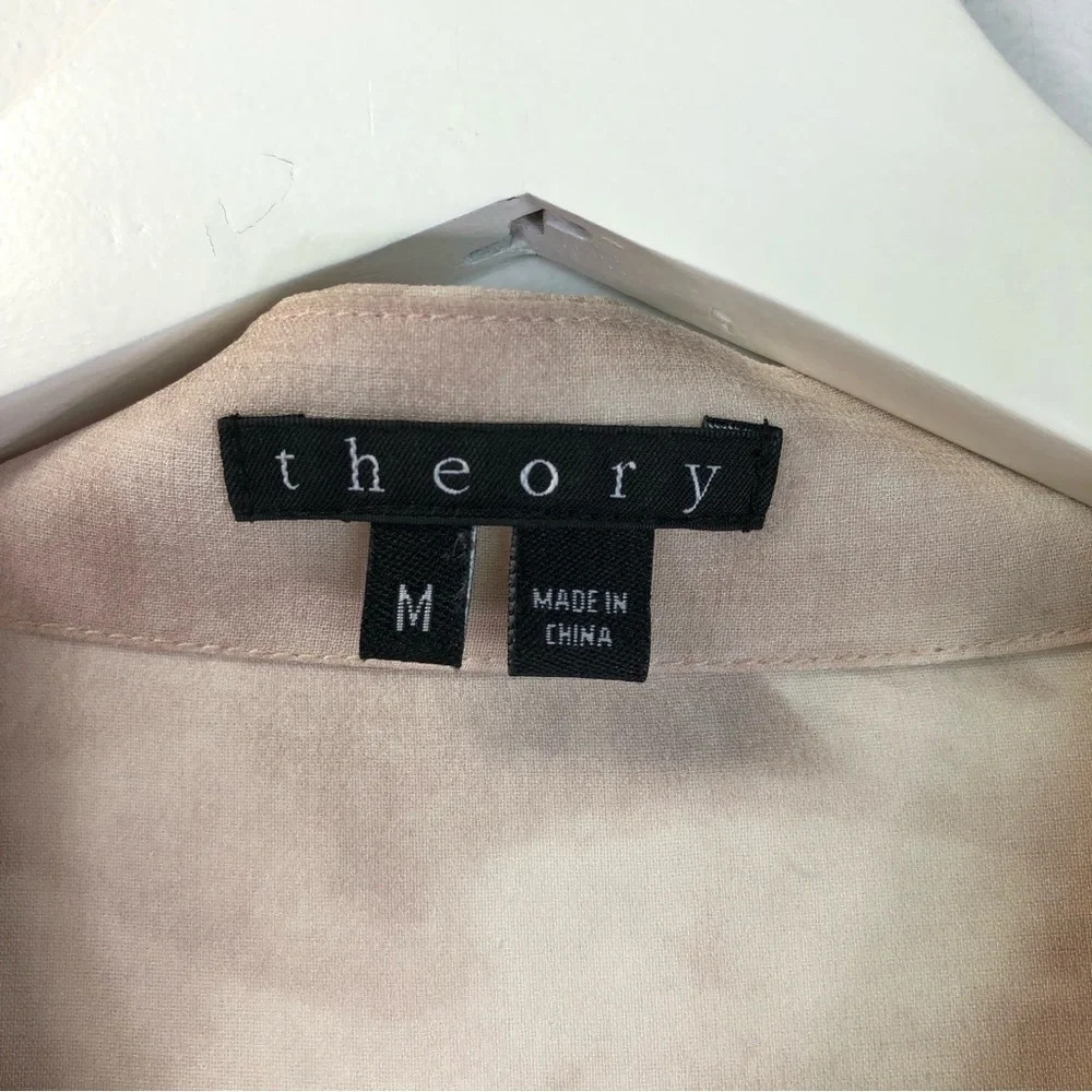 Theory Pink Sheer Silk Top Size Medium - Picture 3 of 3